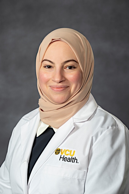 Portrait of Shaimaa Fadl, M.D. in medical white coat